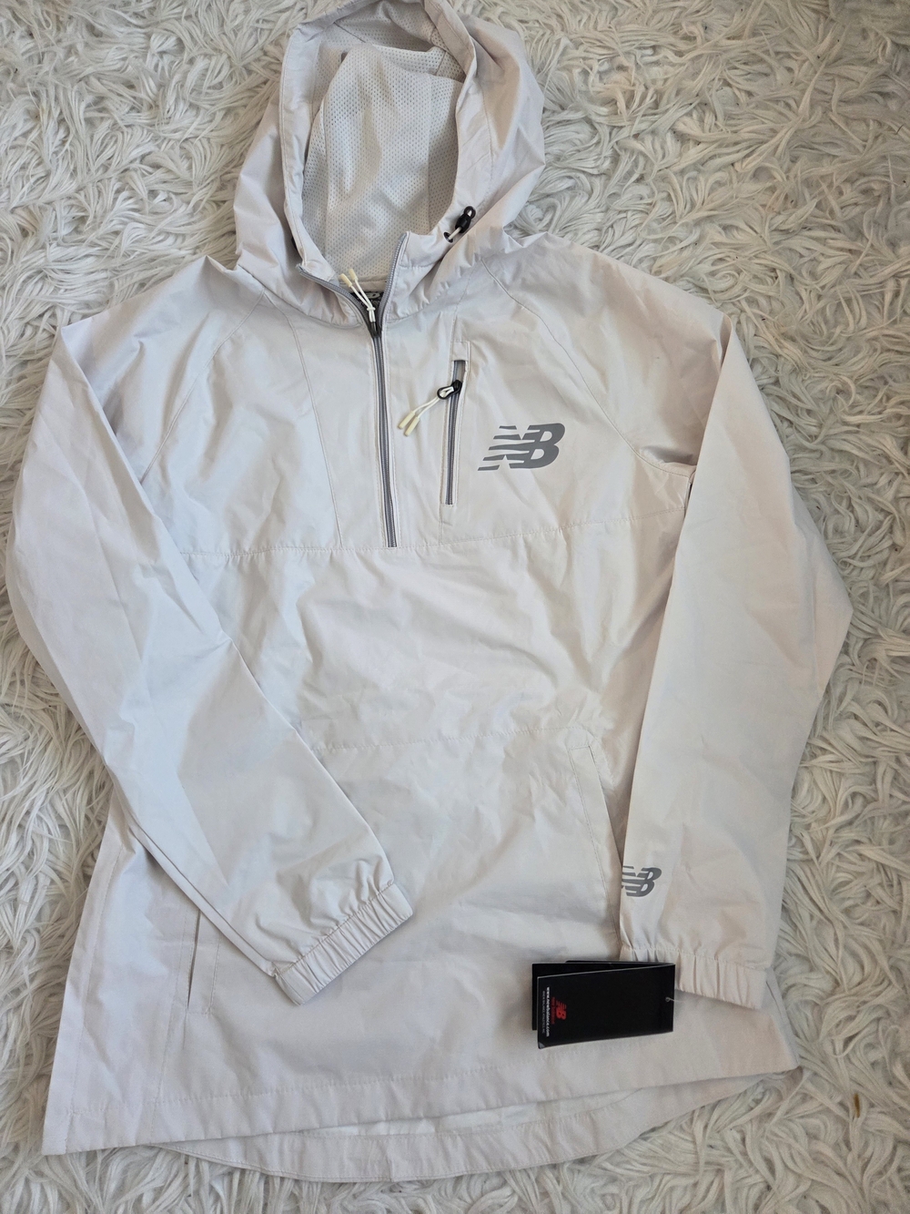 New Balance Jacket Womens Small Hooded 1/4th Zip Lightweight Windbreaker